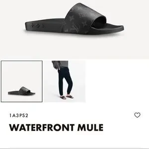 Authentic 
Size 11 in MEN Waterfront Mule
Product ID : 1A3PS2
COLOR : Eclipse LOUIS VUITTON WATERFRONT MULE SLIDES - ARE THESE THE BEST  main image 3